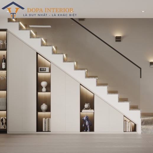 Tủ trang trí cầu thang 
