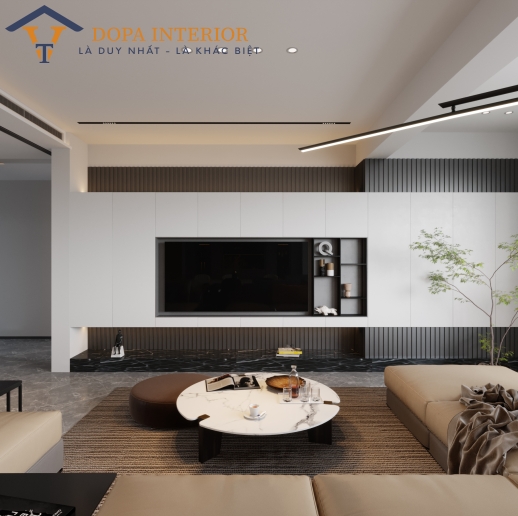 Vách trang trí tivi phòng khách